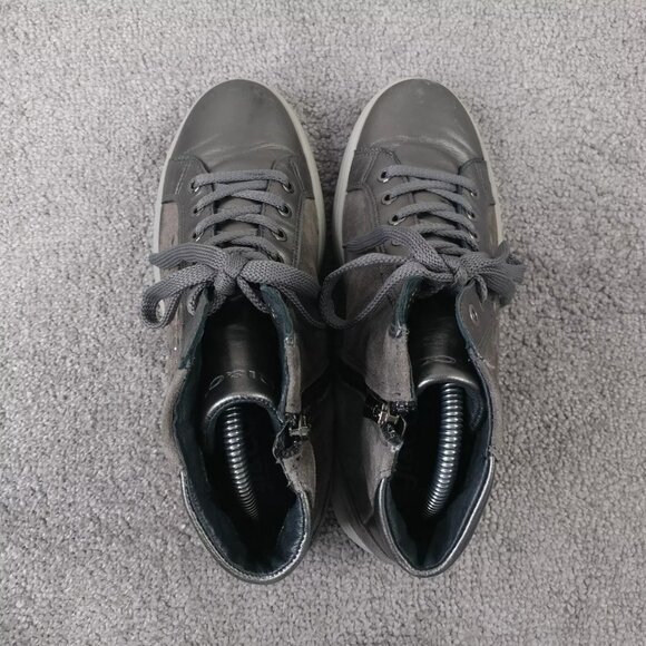Igi&Co Womens 40 EU Platform Sneakers Studded Shoes Gray Lace Up Made In Italy - Picture 10 of 13